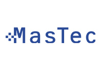The official blue logo for MasTec, an infrastructure construction company, featuring the name "MasTec" with a pixelated blue icon to the left.